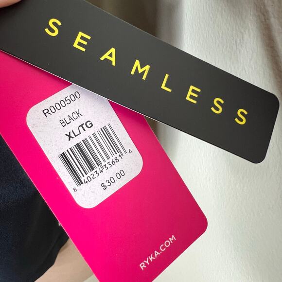 Ryka Athletic Muscle Tank Top XL Womens Seamless Black Workout Fitness Gym New - Picture 6 of 7